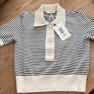 Striped Knit Polo Shirt NWT the graduate polo